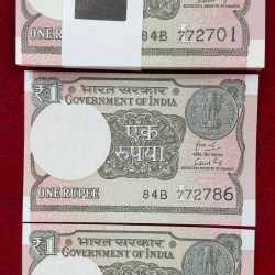 1 Rupees 2019 Governor Subhash Garg Rare UNC Serial Packet with Fancy Number Ending 786 + 772772