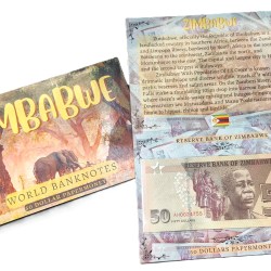 Zimbabwe 50 Dollars UNC Note with Beautiful Folder