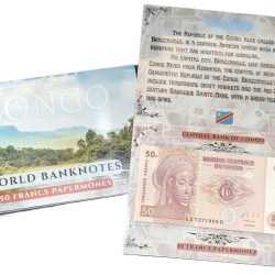 Congo 50 Francs UNC Note with Beautiful Folder