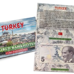 Turkey 5 Lira UNC Note with Beautiful Folder