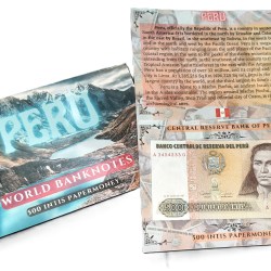 Peru 500 Intis UNC Note with Beautiful Folder