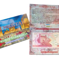 Uzbekistan 2000 SO'M UNC Note with Beautiful Folder