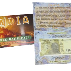 India 20 Rupees UNC Note with Beautiful Folder