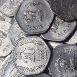20 PAISE YEAR 1985 CALCUTTA MINT LOT OF 17 COIN PRICE