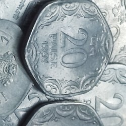 20 PAISE YEAR 1991 LOT OF 7 COIN (5 PC CALCUTTA +2 PC HYDERABAD) PRICE