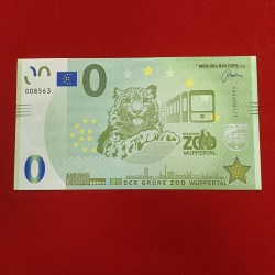 Uncirculated Note 0 Euro souvenir banknote featuring the Grüne Zoo Wuppertal in Germany Gem Unc Condition Unquie And Rare