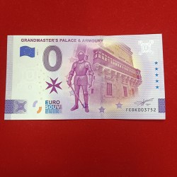 0 Euro souvenir banknote featuring the Grandmaster's Palace & Armoury in Valletta Malta Gem Unc Condition Unquie And Rare