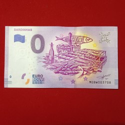 0 Euro souvenir banknote from Portugal issued in 2019 with a "Sardinhas" (Sardines) theme Unquie And Rare