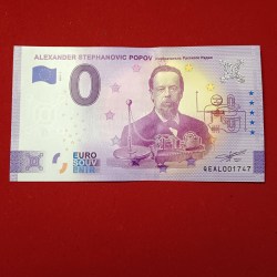 2021 Euro Souvenir 0 Euro banknote featuring Russian physicist and radio pioneer Alexander Stepanovich Popov Unquie And Rare