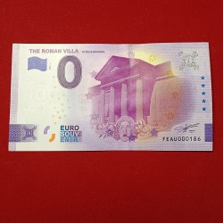 Rare Rare 0 Euro Souvenir Banknote featuring "The Roman Villa / Domus Romana" from Malta, issued in 2022