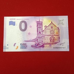 Rare Rare 2019 zero-euro souvenir banknote featuring the Basilica of Saint Francis in Assisi Italy