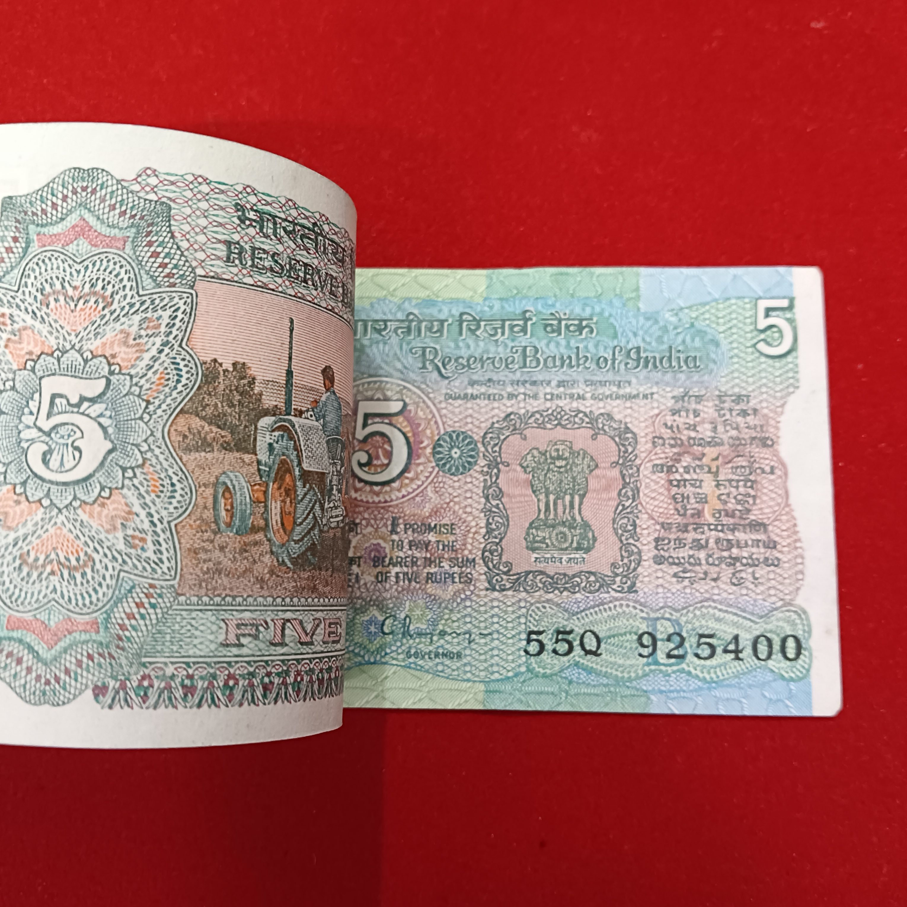 Five Rs Rare Tractor Full Serial Bundle Governor C Rangarajan Unc Condition Reserve Bank of India 925301 - Image 6