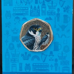 Great British Birds Peregrine Falcon In Shape of 50p By Westminster Commemorative Collector Edition Coin