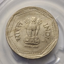 Alternative view of 1 Rs 1983 Mumbai Mint Coin Rare