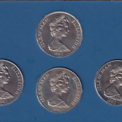 Alternative view of Isle of Man Manx Maritime Heritage 1982 One Crown Rare ( 4 Coin Set)