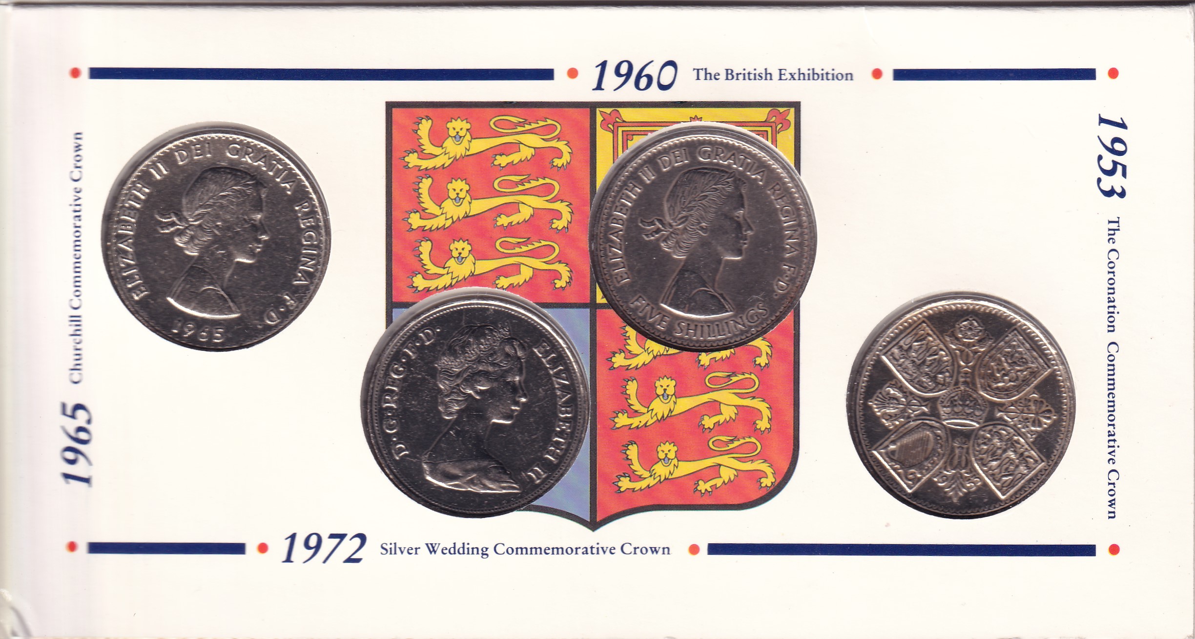 1953 - 1990 Queen Elizabeth II Crown Collection Rare ( 8 Coin Set ) Issued By Royal Mint Rare Folder Set - Image 4