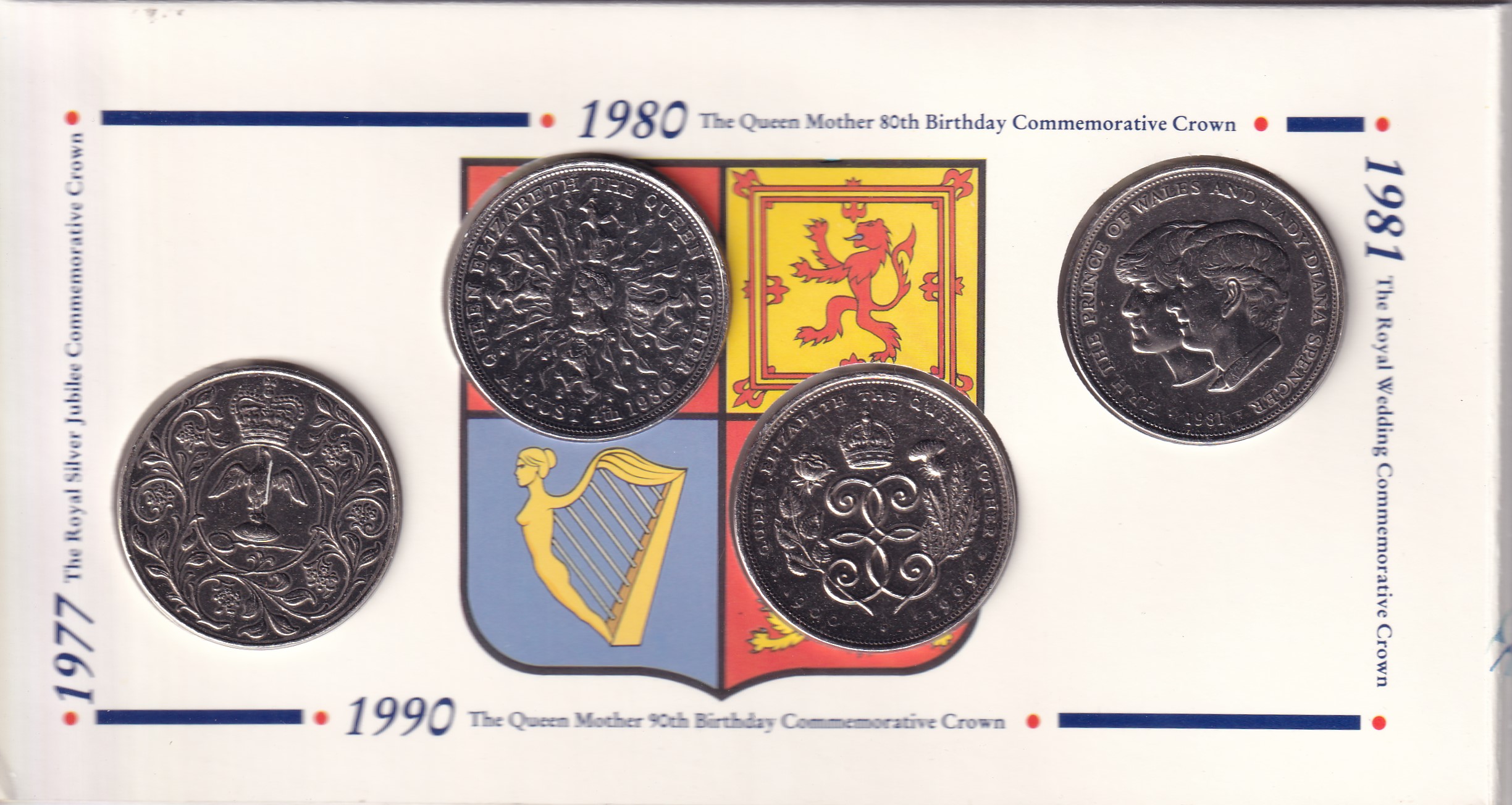 1953 - 1990 Queen Elizabeth II Crown Collection Rare ( 8 Coin Set ) Issued By Royal Mint Rare Folder Set - Image 5