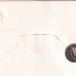 Alternative view of 1990 Ireland Celebrating 1 Pound (punt) Coin (First Day Cover) With Stamp