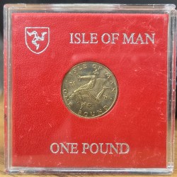 Isle of Man 1 One Pound 1979 (Triskelion on Map) Rare Coin