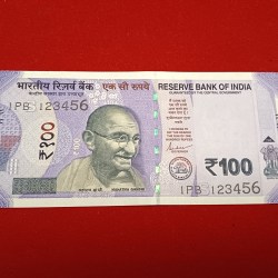 Extremely Rare 100 Rs Fancy Number 123456 Gem Bunc Condition Year 2022 Sku 26