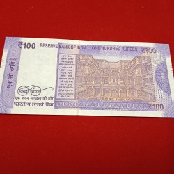 Alternative view of 100 Rs Rare Fancy Number Note Revsere 123456 Gem Bunc Condition Year 2022 Sku 26