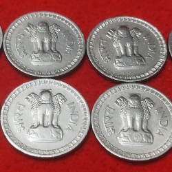 Alternative view of 50 NAYE PAISE YEAR 1962 BOMBAY MINT -LOT OF 8 COIN PRICE