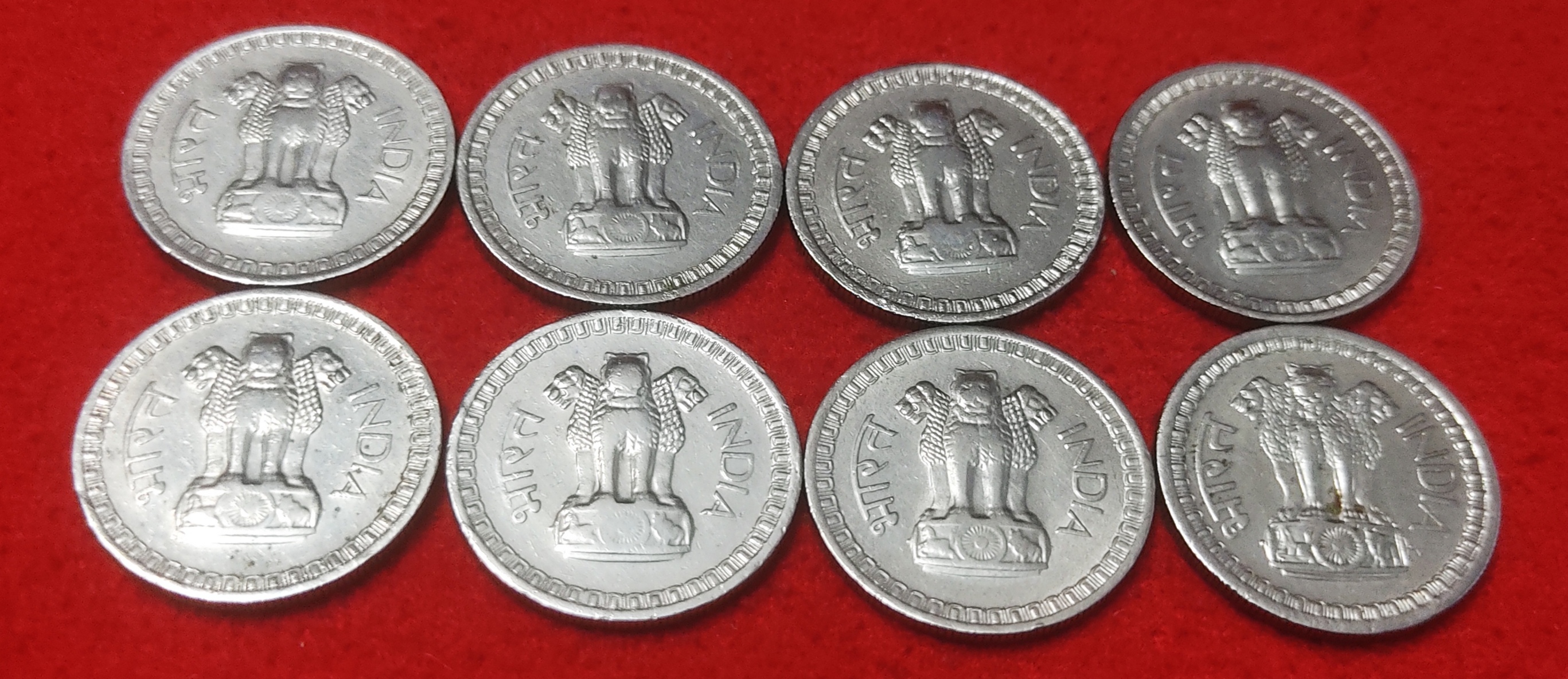 50 NAYE PAISE YEAR 1962 BOMBAY MINT -LOT OF 8 COIN PRICE - Image 2