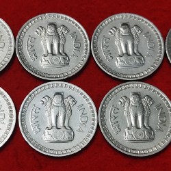 Alternative view of 50 NAYE PAISE YEAR 1963 BOMBAY MINT LOT OF 7 COIN PRICE