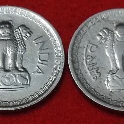 Alternative view of 50 PAISE YEAR 1964 SINGAL MINT CALCUTTA SET OF 2 COIN PRICE