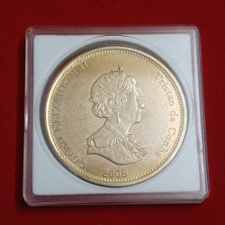 Alternative view of Rare Queen Elizabeth 2008 Tristan da Cunha 1 Crown Proof Coin featuring two sperm Whales