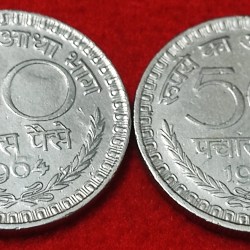 50 PAISE YEAR 1964 SINGAL MINT CALCUTTA SET OF 2 COIN PRICE
