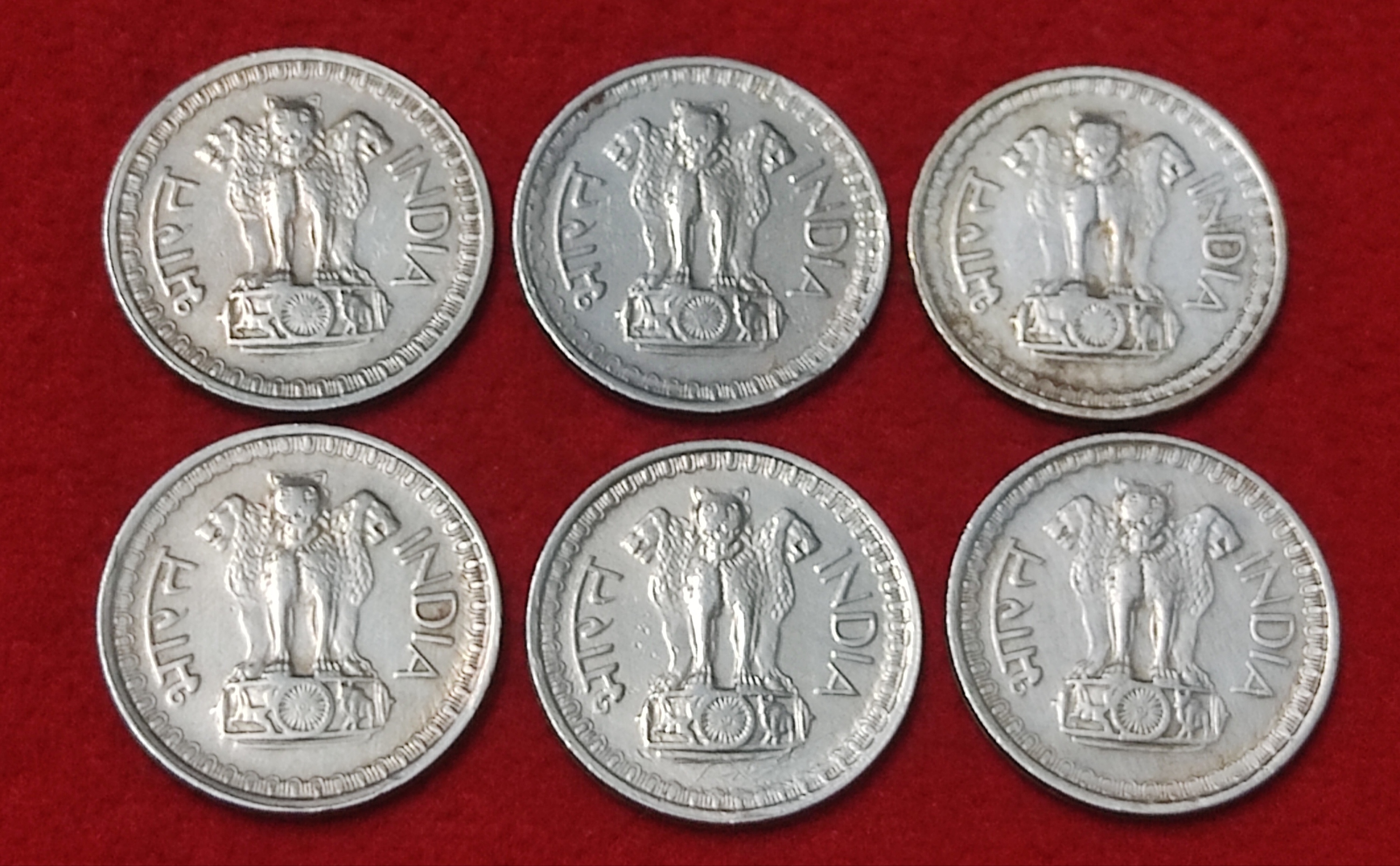 50 PAISE YEAR 1976 BOMBAY MINT LOT OF 6 COIN PRICE - Image 2
