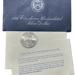 Alternative view of United States 1 Dollar 1972 ("Eisenhower Dollar" Silver Collectors) Rare Silver Coin With Certificate