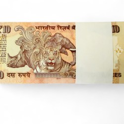 Alternative view of Rs 10 India Banknote Solid Number Low Serial 000001 to 000100 Gem Unc Raghuram Rajan Issue Unique and Rare