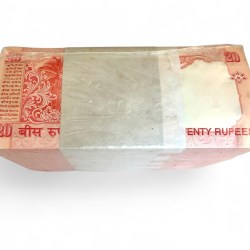 Alternative view of Rs 20 Small Font Gandhi Issue Seal Rim 10 Bundles Republic India Signed By Y V Reddy E Without Year Unique and Rare