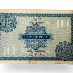 Alternative view of Rs 10 British India Banknote King George V Issue Signed By J B Taylor Crisp Paper Unique and Rare Issue