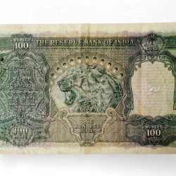 Alternative view of Re 100 British India Banknote King George Vi Issue Signed By C D Deshmukh Crisp Paper Unique and Rare Issue