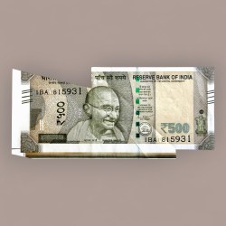 Rs 500 India Banknote Massive Butterfly extra Paper Error Very Unique and Rare Misprint