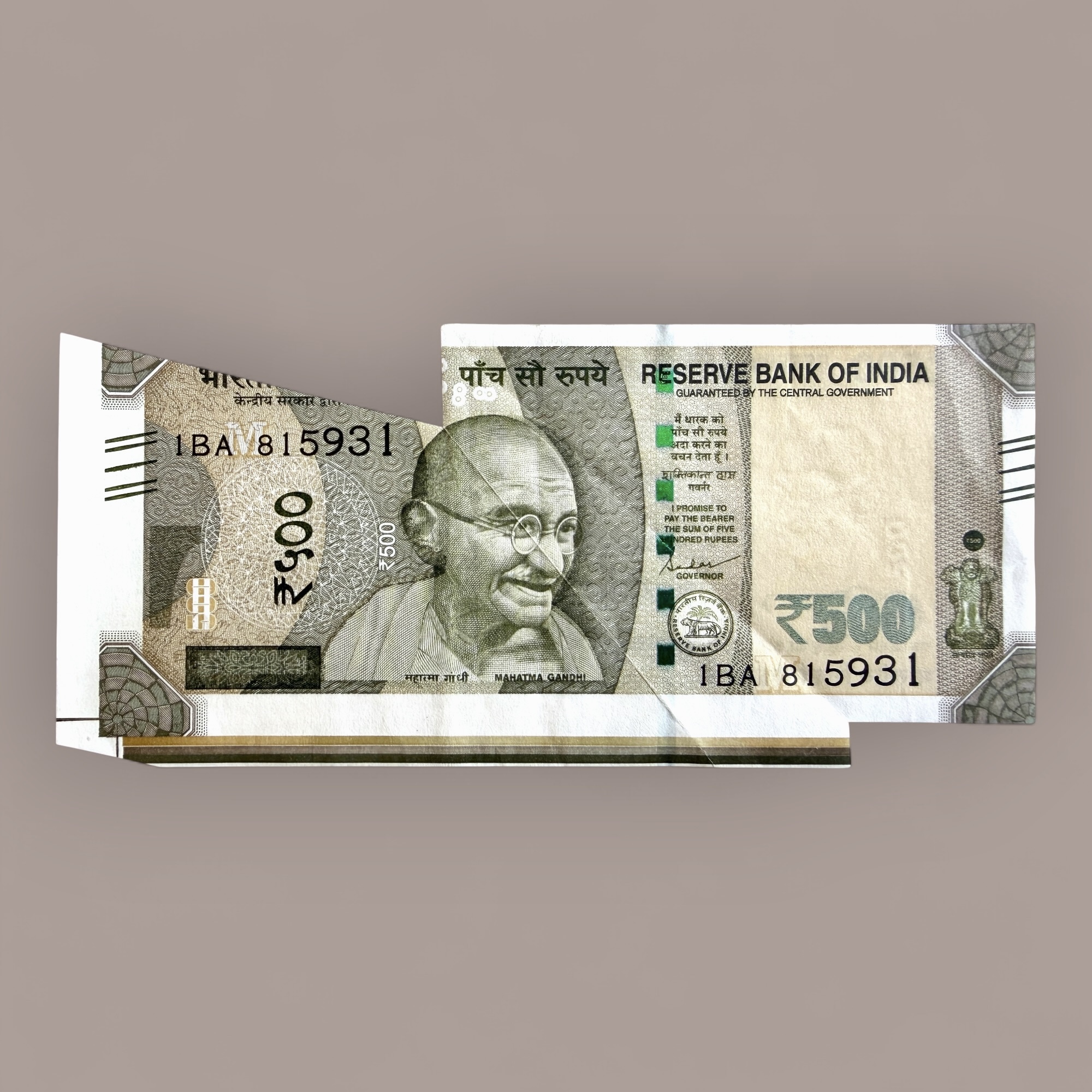 Rs 500 India Banknote Massive Butterfly extra Paper Error Very Unique and Rare Misprint