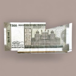 Alternative view of Rs 500 India Banknote Massive Butterfly extra Paper Error Very Unique and Rare Misprint