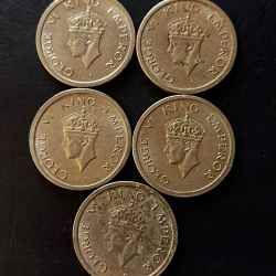 Silver British India King and emperor George vi Denominaton 1₹ Metal copper nickel Excellent condition Same and similar set available