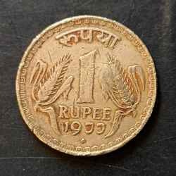 Republic India Denominaton 1 ₹ Metal copper nickel Year 1977 birthday year Same and similar piece available