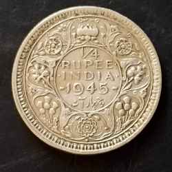 Silver British India King and emperor George vi Denominaton 1/4₹ Excellent condition Same and similar piece available