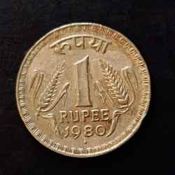 Republic India Denominaton 1 ₹ Metal copper nickel Year 1980 Same and similar piece available