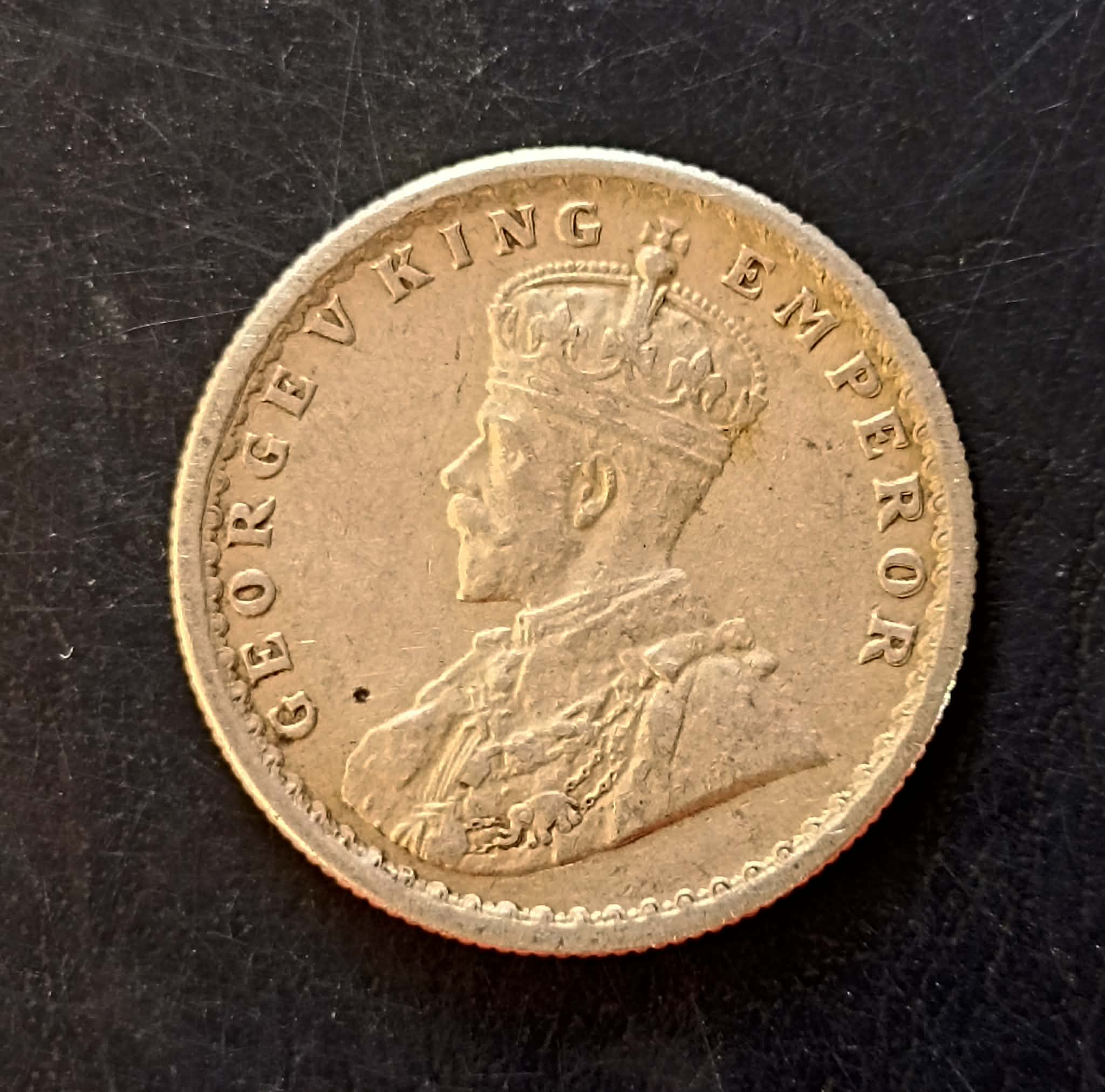Silver British India King and emperor George v Denominaton 1/2₹ Year 1936 Same and similar piece available