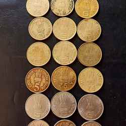 Alternative view of Republic India Denominaton 5₹ 21 different variety Same and similar set available