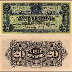 Mozambique 20 Centavos World Banknote 1933 PR29 UNC Unique and Rare