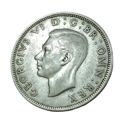 Alternative view of GREAT BRITAIN Mix Silver HALF CROWN 'Big Size' W=14.1g Year 1944 King GEORGE-VI in High Collectable Grade.