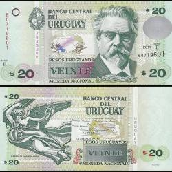 Uruguay 20 Pesos Uruguayos World Banknote 2015 P86b UNC Unique and Rare