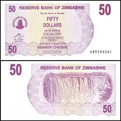 Zimbabwe 50 Dollars Bearer Cheque 2006 P41 UNC Unique and Rare